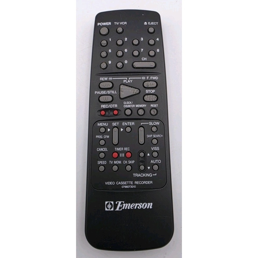 EMERSON 0766073010 VCR REMOTE CONTROL VCR4003 VCR4002 Tested Works OEM